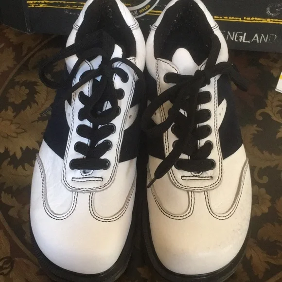 VTG Dr Martens England White/Navy Air Cushioned Chunky Bowling Casual Shoe 9W 8M - Picture 4 of 16